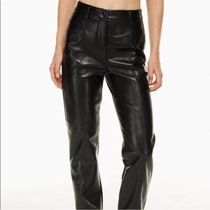 Aritzia Wilfred Rebel Vegan Leather Pants Black